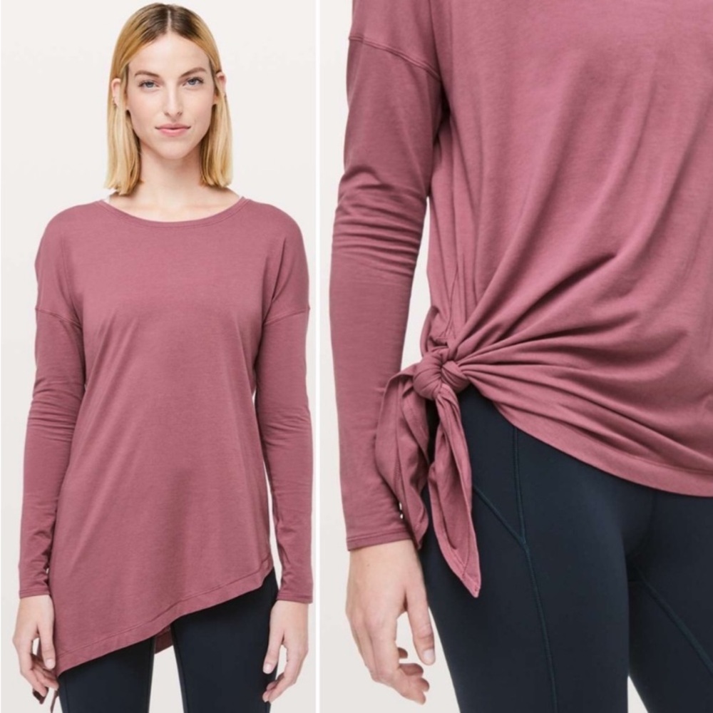 Lululemon To The Point Yoga Long Sleeve Shirt in Mauve Pink 2